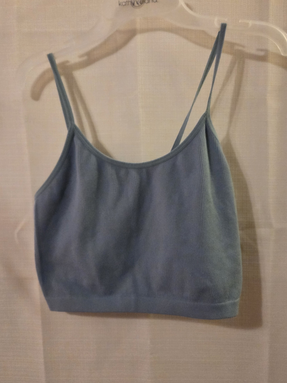 Bozzolo Light Blue Ribbed Bandeau Crop Top